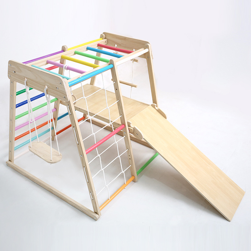 Kids Education Park - Estructura de Escalada de Madera Maciza
