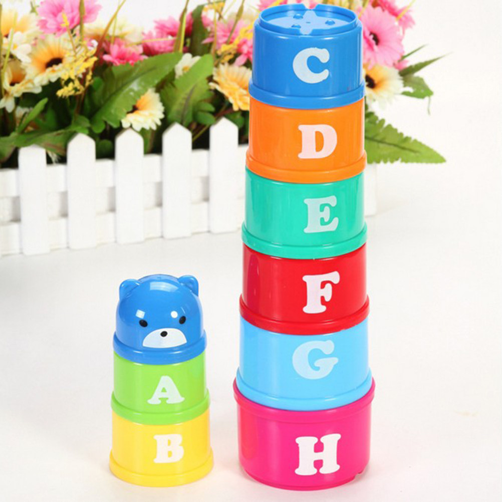 Kids Education Help - Juego de 8 Vasos Educativos Apilables