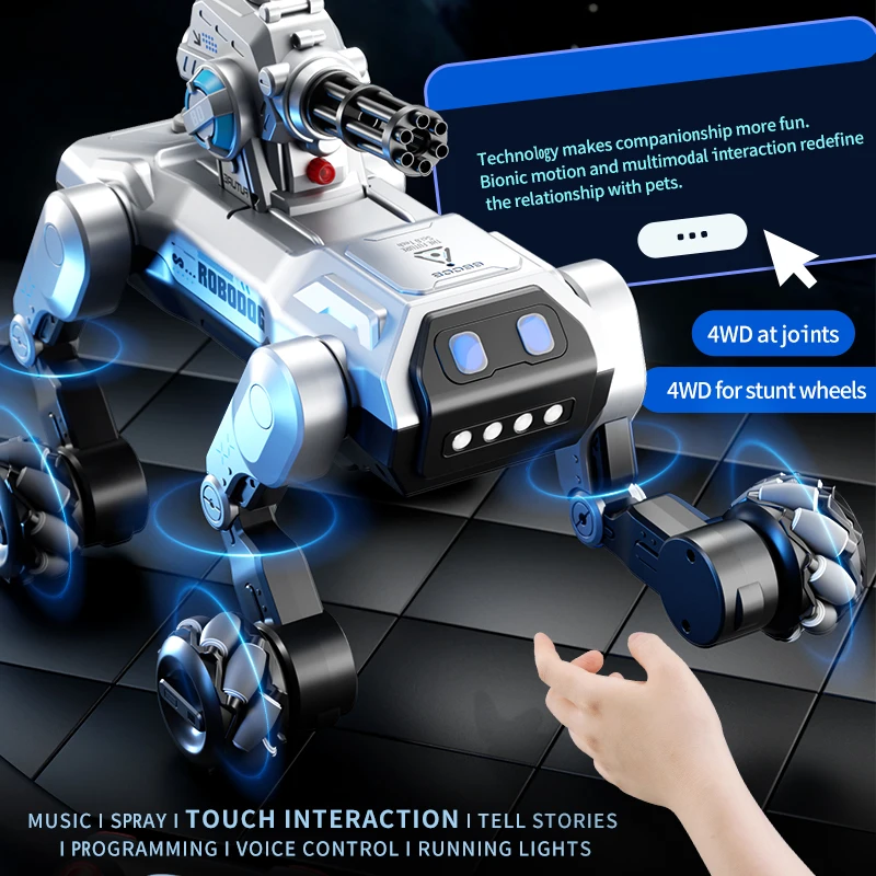Coding Robot Toy - Perro Robot Inteligente 8WD, Control por