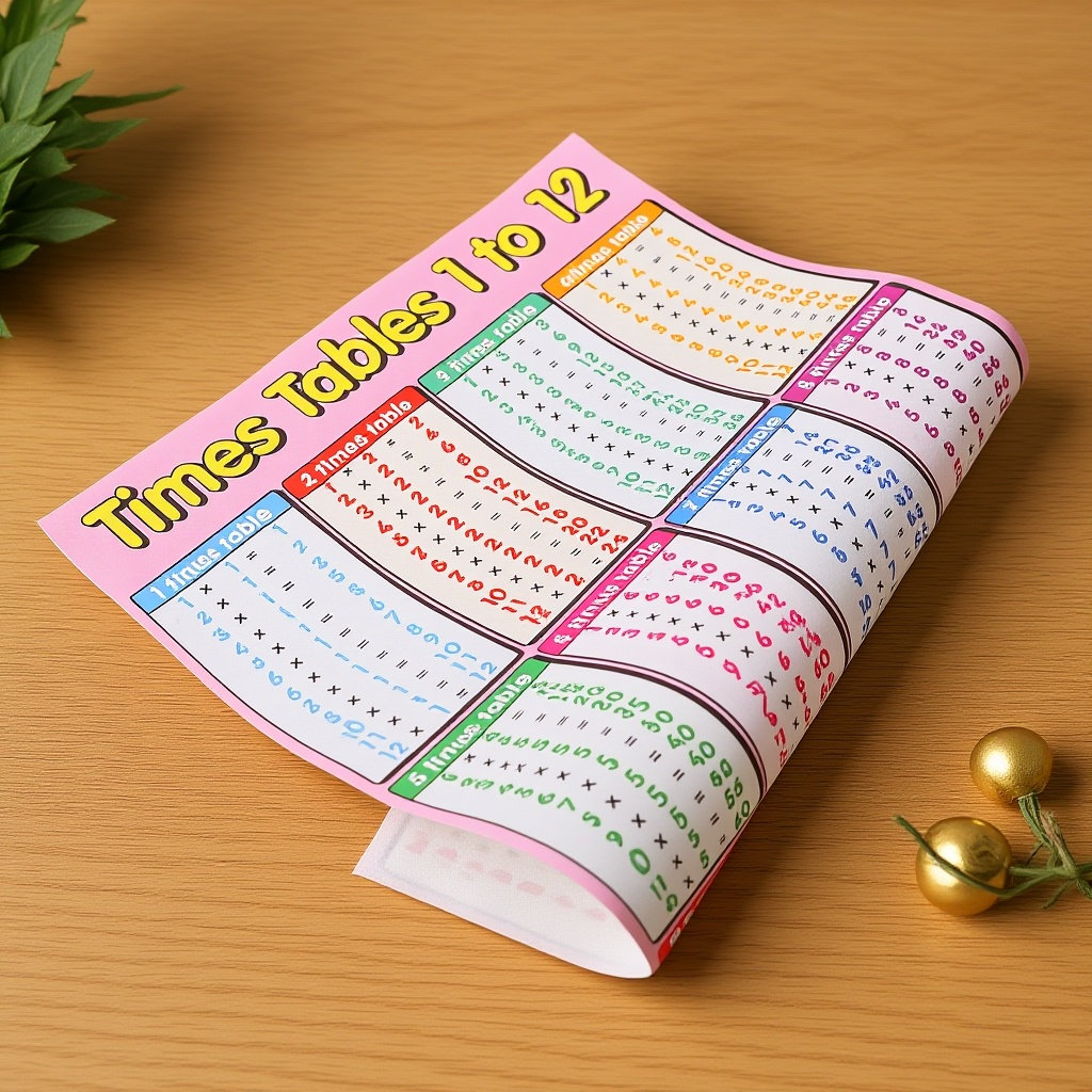 Kids Educational Posters - Póster con tabla de multiplicar grande,