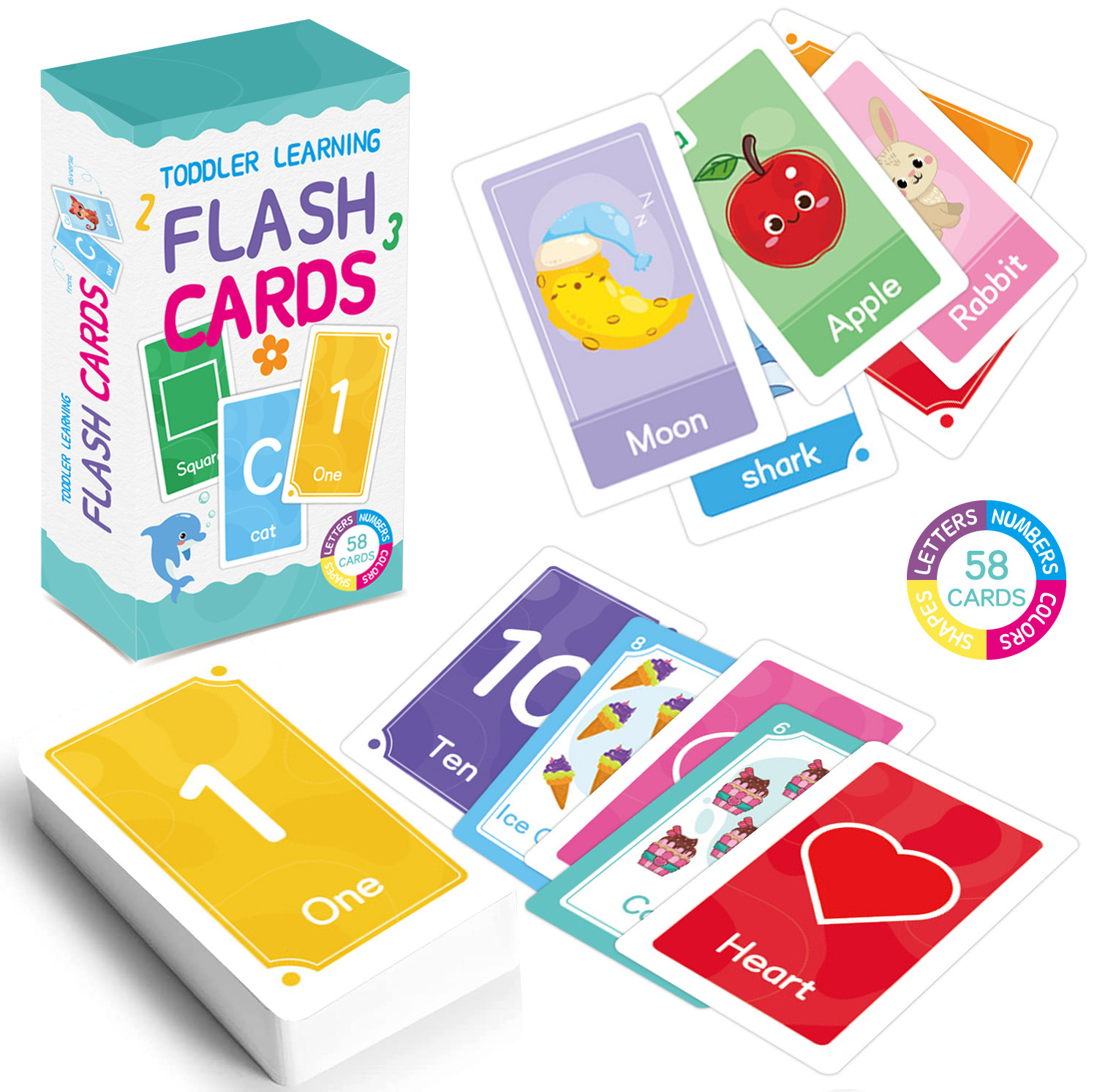 58 Uds. Tarjetas didácticas de - Kids Education Learning reseña y precio