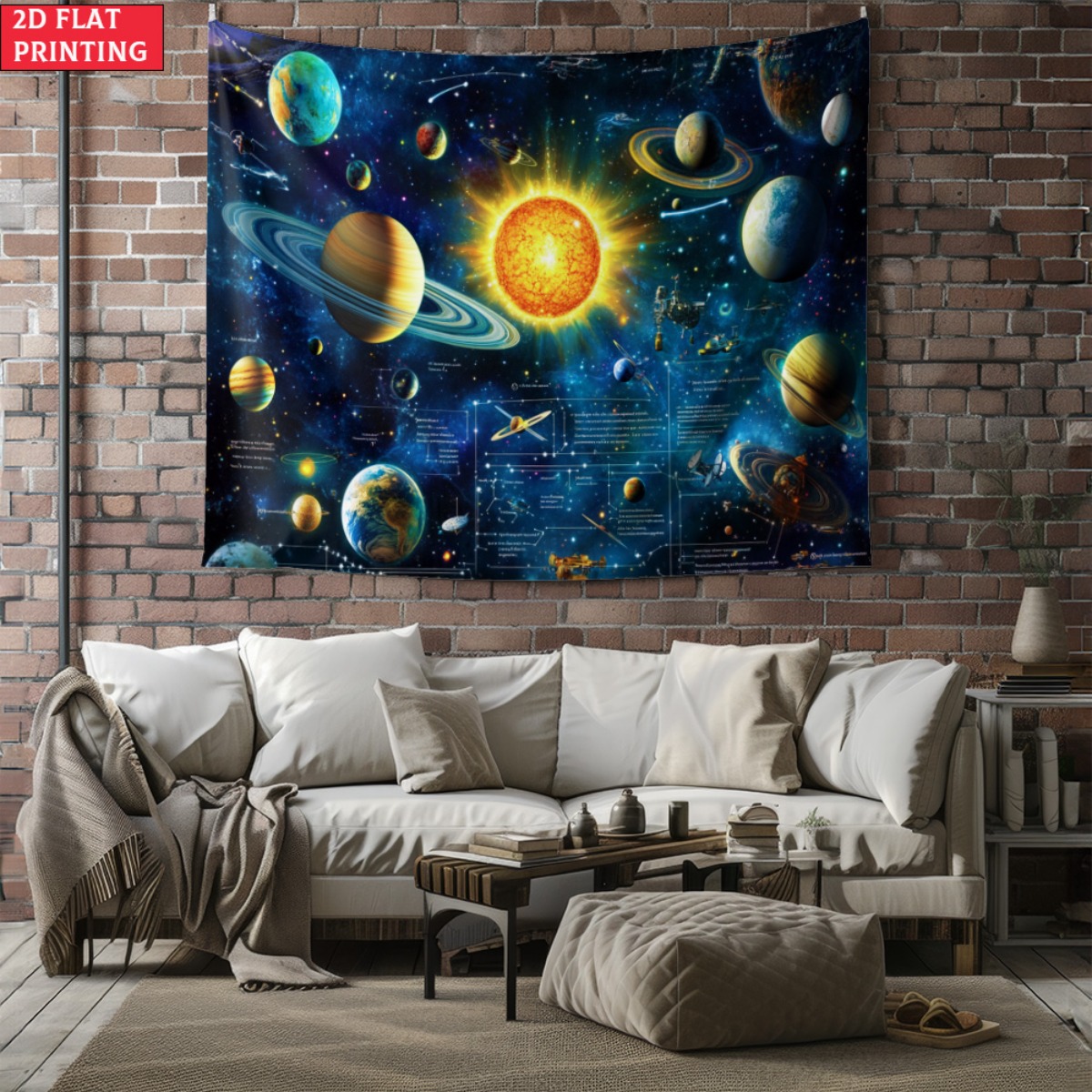 Tapiz de planeta del sistema S - Kids Educational Posters reseña y precio
