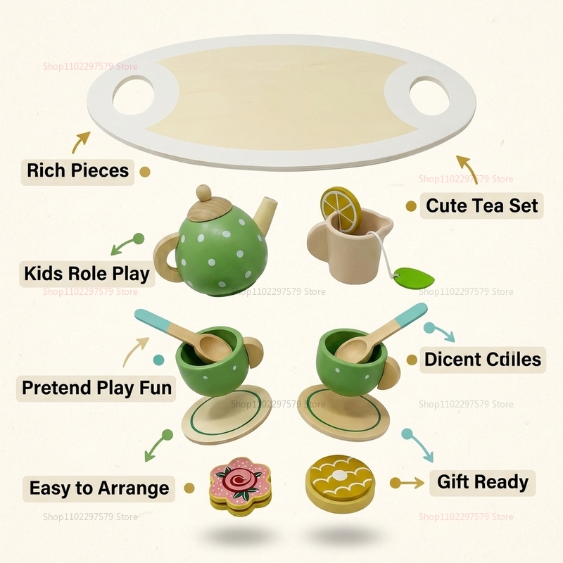 Juego de Té de Madera para Niñ - Kids Education Help reseña y precio