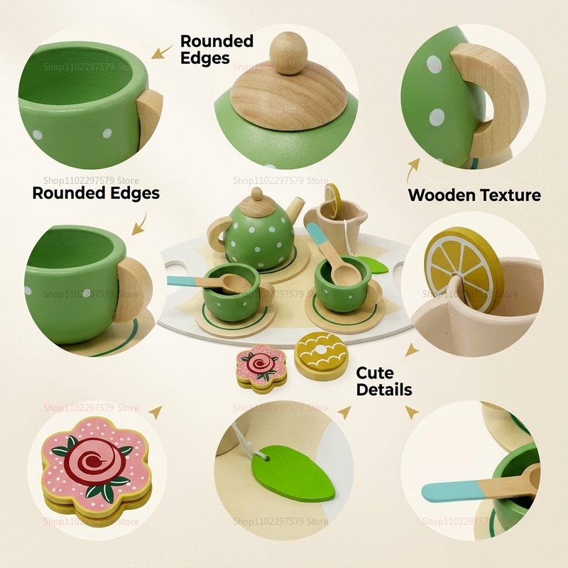 Juego de Té de Madera para Niñ - Kids Education Help reseña y precio