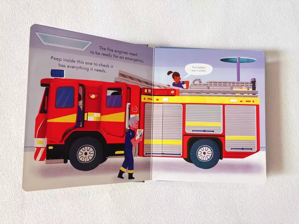 Usborne Peep Inside How A Fire - Kids Education Book reseña y precio