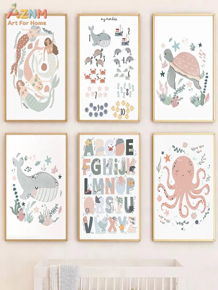 AZNM - Lienzo decorativo de pa - Kids Educational Posters reseña y precio