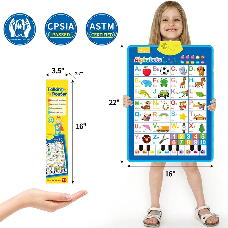 Tabla electrónica de pared del - Kids Educational Posters reseña y precio