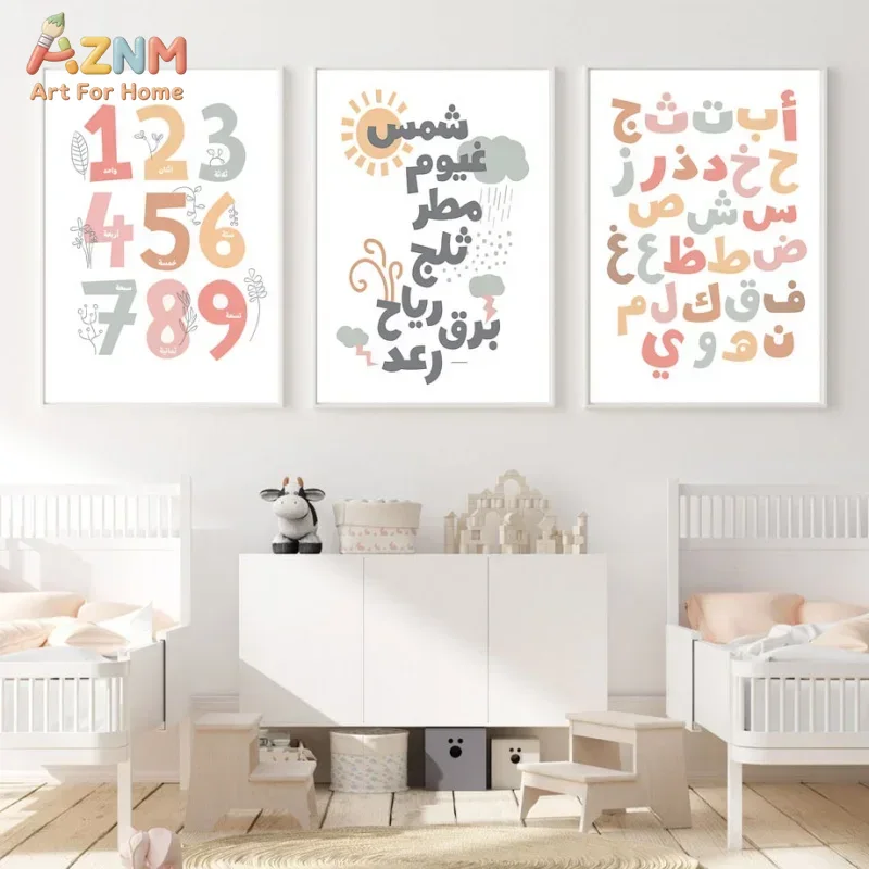 Arte de pared árabe, alfanumér - Kids Educational Posters reseña y precio